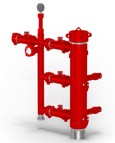 Red Manifold Cementing Head For Oil Well Cementing Equipment
